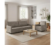 Sofa Sofos komplektas 2 vnt. Šviesiai pilka Dirbtinė zomša
