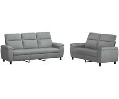 Sofa Sofos komplektas 2 vnt. Šviesiai pilka Audinys