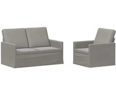 Sofa Sofos komplektas 2 vnt. Šviesiai pilka Aksomas