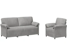 Sofa Sofos komplektas 2 vnt. Šviesiai pilka Aksomas