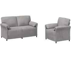 Sofa Sofos komplektas 2 vnt. Šviesiai pilka Aksomas