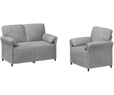 Sofa Sofos komplektas 2 vnt. Šviesiai pilka Aksomas