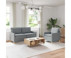 Sofa Sofos komplektas 2 vnt. Šviesiai pilka Audinys
