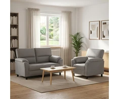 Sofa Sofos komplektas 2 vnt. Šviesiai pilka Aksomas