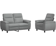 Sofa Sofos komplektas 2 vnt. Šviesiai pilka Audinys