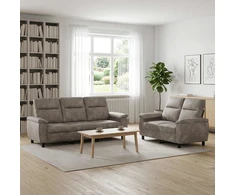 Sofa Sofos komplektas 2 vnt. Šviesiai pilka Dirbtinė suedė oda