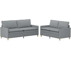 Sofa Sofos komplektas 2 vnt. Šviesiai pilka Audinys