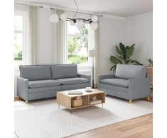Sofa Sofos komplektas 2 vnt. Šviesiai pilka Audinys