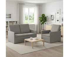 Sofa Sofos komplektas 2 vnt. Šviesiai pilka Aksomas