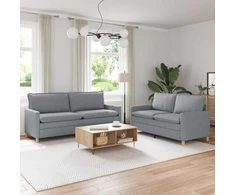 Sofa Sofos komplektas 2 vnt. Šviesiai pilka Audinys