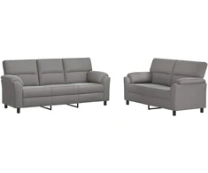 Sofa Sofos komplektas 2 vnt. Šviesiai pilka Aksomas