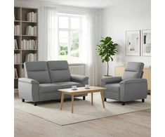 Sofa Sofos komplektas 2 vnt. Šviesiai pilka Audinys