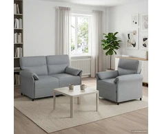 Sofa Sofos komplektas 2 vnt. Šviesiai pilka Audinys