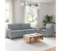 Sofa Sofos komplektas 2 vnt. Šviesiai pilka Audinys