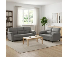 Sofa Sofos komplektas 2 vnt. Šviesiai pilka Aksomas