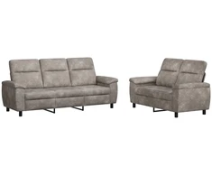 Sofa Sofos komplektas 2 vnt. Šviesiai pilka Dirbtinė suedė oda