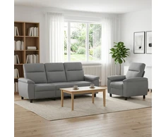 Sofa Sofos komplektas 2 vnt. Šviesiai pilka Audinys