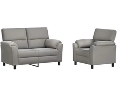 Sofa Sofos komplektas 2 vnt. Šviesiai pilka Aksomas