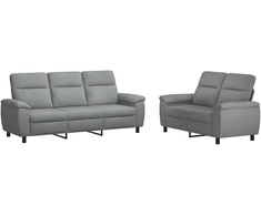 Sofa Sofos komplektas 2 vnt. Šviesiai pilka Audinys