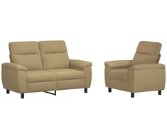 Sofa Sofos komplektas 2 vnt. Šviesiai rudas Audinys