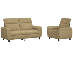 Sofa Sofos komplektas 2 vnt. Šviesiai rudas Audinys