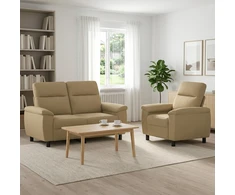 Sofa Sofos komplektas 2 vnt. Šviesiai rudas Audinys
