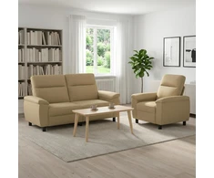 Sofa Sofos komplektas 2 vnt. Šviesiai rudas Audinys