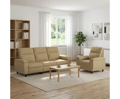 Sofa Sofos komplektas 2 vnt. Šviesiai rudas Audinys