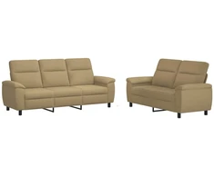Sofa Sofos komplektas 2 vnt. Šviesiai rudas Audinys
