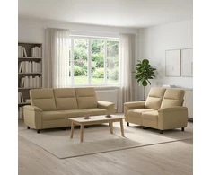 Sofa Sofos komplektas 2 vnt. Šviesiai rudas Audinys