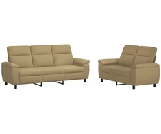 Sofa Sofos komplektas 2 vnt. Šviesiai rudas Audinys