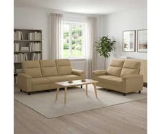 Sofa Sofos komplektas 2 vnt. Šviesiai rudas Audinys