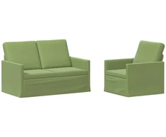 Sofa Sofos komplektas 2 vnt. Šviesiai žalia Aksomas