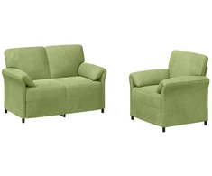 Sofa Sofos komplektas 2 vnt. Šviesiai žalia Aksomas