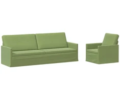Sofa Sofos komplektas 2 vnt. Šviesiai žalia Aksomas