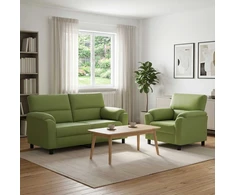 Sofa Sofos komplektas 2 vnt. Šviesiai žalia Aksomas