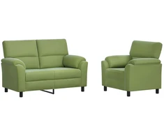 Sofa Sofos komplektas 2 vnt. Šviesiai žalia Aksomas
