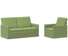 Sofa Sofos komplektas 2 vnt. Šviesiai žalia Aksomas