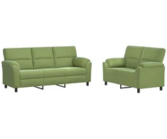 Sofa Sofos komplektas 2 vnt. Šviesiai žalia Aksomas