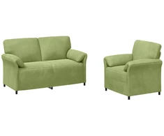 Sofa Sofos komplektas 2 vnt. Šviesiai žalia Aksomas