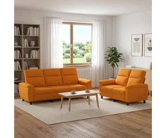 Sofa Sofos komplektas 2 vnt. Tamsiai geltona Audinys