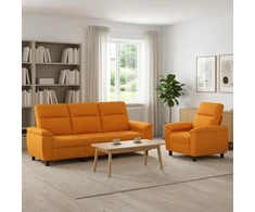 Sofa Sofos komplektas 2 vnt. Tamsiai geltona Audinys