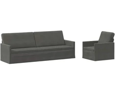 Sofa Sofos komplektas 2 vnt. Tamsiai pilka Kordūrinis audinys