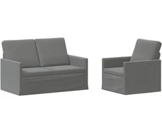 Sofa Sofos komplektas 2 vnt. Tamsiai pilka Aksomas