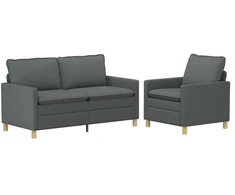 Sofa Sofos komplektas 2 vnt. Tamsiai pilka Audinys