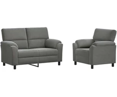 Sofa Sofos komplektas 2 vnt. Tamsiai pilka Aksomas
