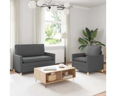 Sofa Sofos komplektas 2 vnt. Tamsiai pilka Audinys