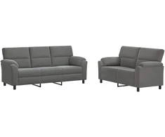 Sofa Sofos komplektas 2 vnt. Tamsiai pilka Aksomas