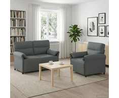 Sofa Sofos komplektas 2 vnt. Tamsiai pilka Audinys