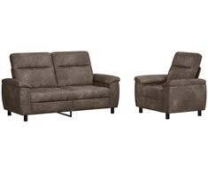 Sofa Sofos komplektas 2 vnt. Tamsiai pilka Dirbtinė suedė oda